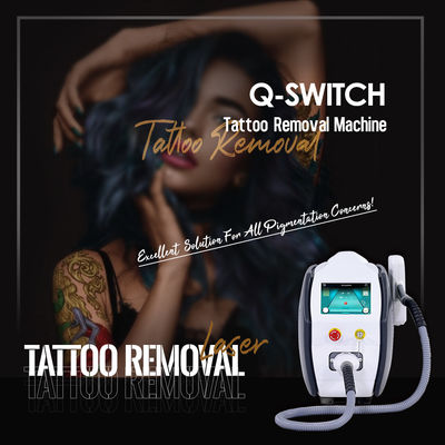 Panjang gelombang 1064nm &amp; 532nm Mini dan smart Q-Switched ND YAG Laser Removal mesin tato