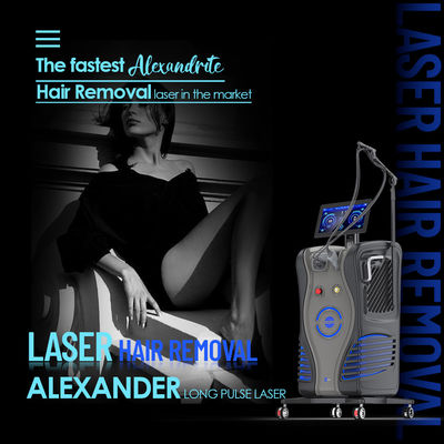 Profesional Long Pulse Alexandrite Laser Hair Removal Machine Serat optik 1.5mm Inti