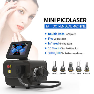 Kompak dan serbaguna Peralatan Penghapusan Tato Laser 1000W Laser Power Double Rods φ7 φ8 560*370*550mm